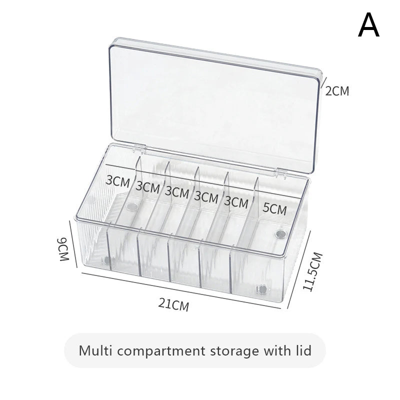 Caja de almacenamiento de herramientas para extensiones de pestañas con tapa, accesorios para pestañas, pegamento para pestañas, soporte para pinzas, organizador, caja transparente de acrílico