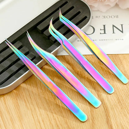 Eyelash tweezers,lash extension tools,Smooth and comfortable to the touch Precision tweezers,Stainless steel tweezers Leedoar