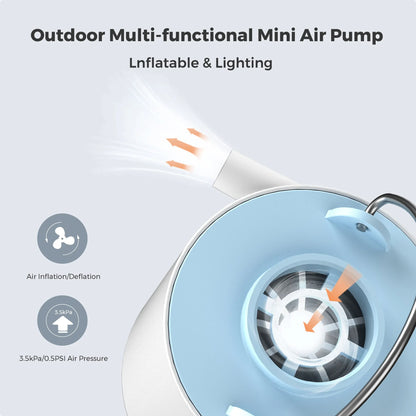 FLEXTAILGEAR Tiny Pump X Portable Air Pump Camping Equip Outdoor Gadgets Rechargeable for Hiking/Float/Lighting Leedoar