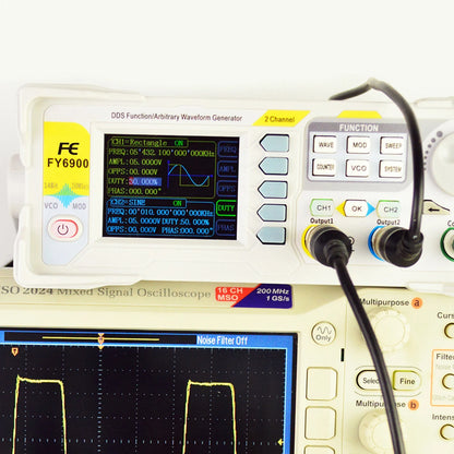 FY6900 100MHz Function Signal Generator DDS Dual-channel Function Signal/Arbitrary Waveform Generator Pulse Signal Source Leedoar