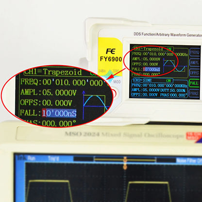 FY6900 100MHz Function Signal Generator DDS Dual-channel Function Signal/Arbitrary Waveform Generator Pulse Signal Source Leedoar