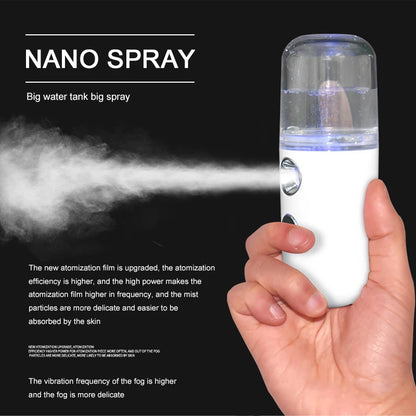 Facial Sprayer Nano Mist Usb Rechargeable Portable Water Replenisher Cool Mist Maker Fogger Face Care Handheld Mini Humidifier Leedoar