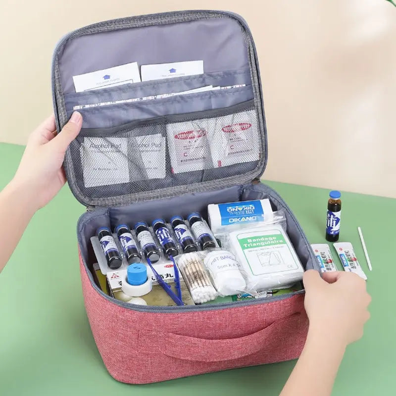 Family First Aid Kit Portable Outdoor Travel Storage Bag Household Large Capacity Layered Medicine Storage Bag Leedoar