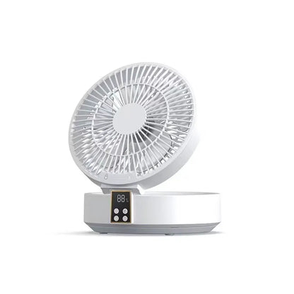 Fan With Remote Control Portable Wall-Hanging Rechargeable Usb Electric Folding Fan Nightlight Air Cooler Household Leedoar