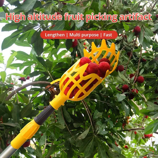 Dispositivo de recolección de frutas para huertos agrícolasHerramientas de jardineríaCesta profunda Cabezal recolector de frutas Práctico recolector de frutas Recolección de manzanas y melocotones 