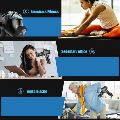 Fascial Massage Gun Electric Percussion Pistol Massager For Body Neck Back Deep Tissue Muscle RelaxationFitness Leedoar