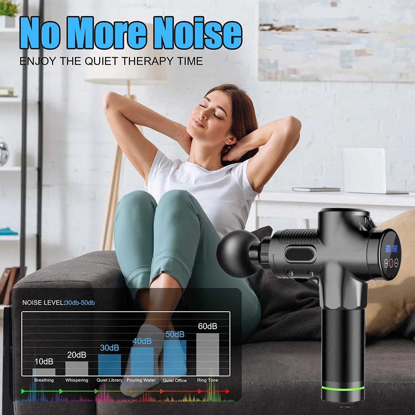 Fascial Massage Gun Electric Percussion Pistol Massager For Body Neck Back Deep Tissue Muscle RelaxationFitness Leedoar