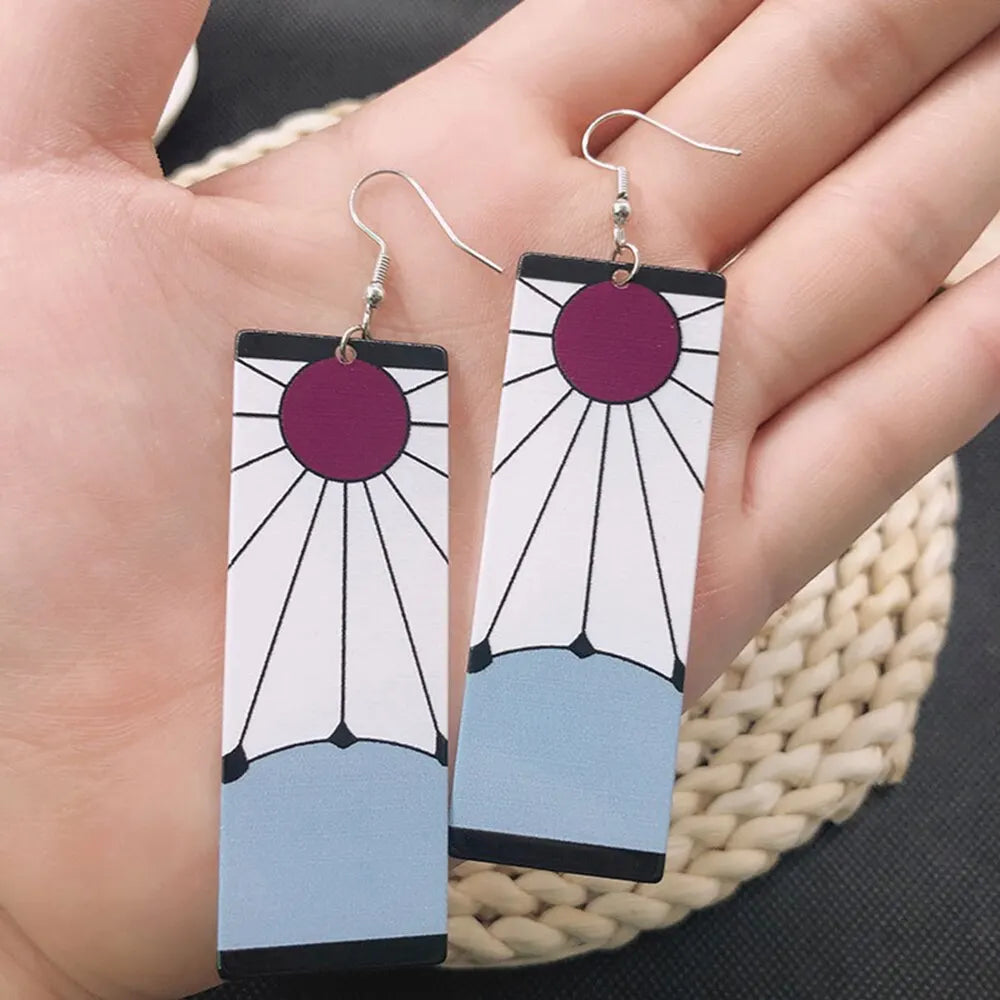 Fashion Anime Demon Slayer Kimetsu No Yaiba Blade of Ghost Earings Acrylic Drop Earrings For Women Men Jewelry Accessories Gift Leedoar