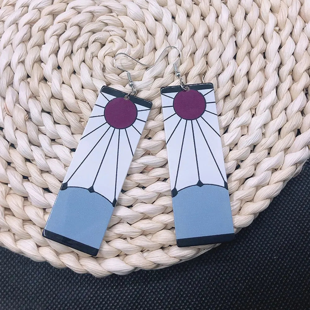 Fashion Anime Demon Slayer Kimetsu No Yaiba Blade of Ghost Earings Acrylic Drop Earrings For Women Men Jewelry Accessories Gift Leedoar