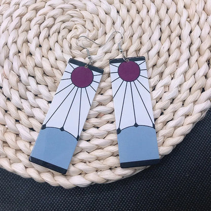 Fashion Anime Demon Slayer Kimetsu No Yaiba Blade of Ghost Earings Acrylic Drop Earrings For Women Men Jewelry Accessories Gift Leedoar