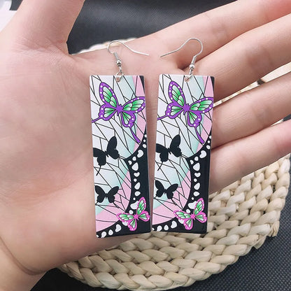 Fashion Anime Demon Slayer Kimetsu No Yaiba Blade of Ghost Earings Acrylic Drop Earrings For Women Men Jewelry Accessories Gift Leedoar