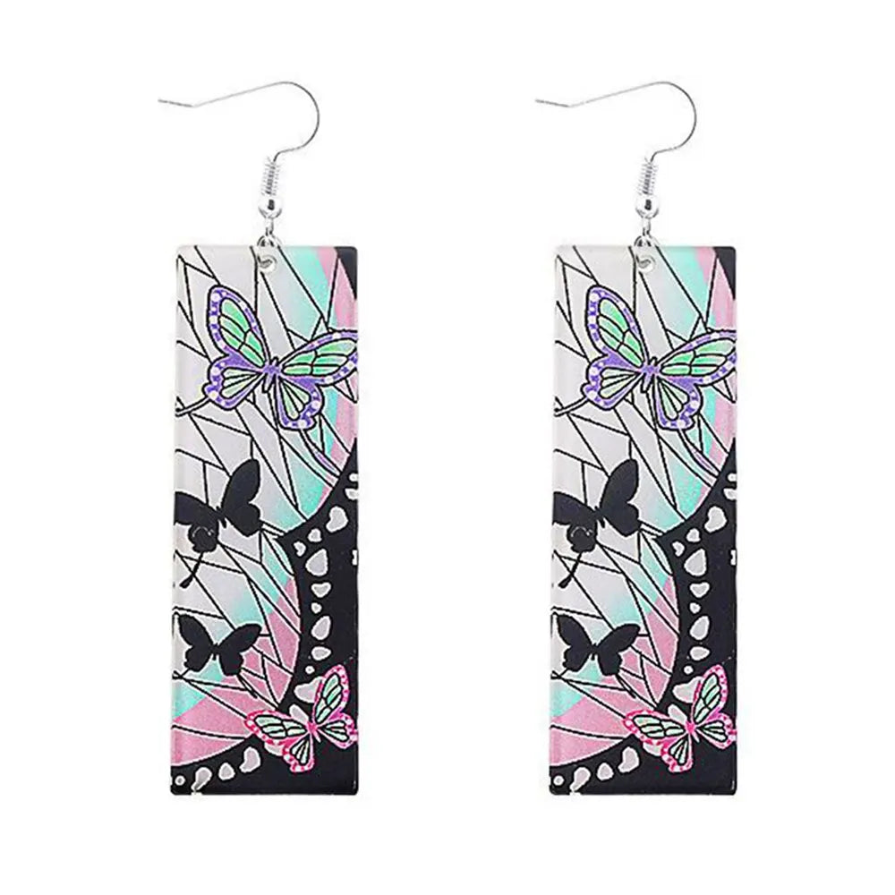 Fashion Anime Demon Slayer Kimetsu No Yaiba Blade of Ghost Earings Acrylic Drop Earrings For Women Men Jewelry Accessories Gift Leedoar