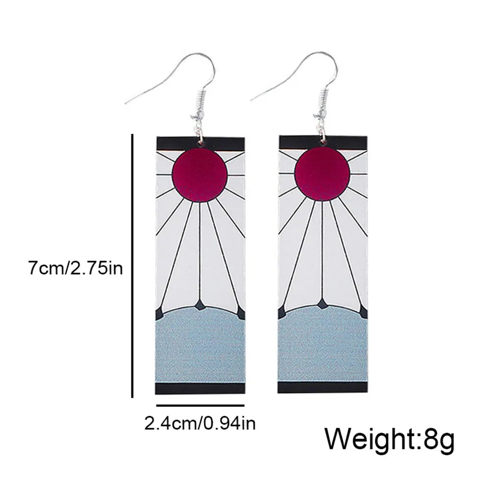Fashion Anime Demon Slayer Kimetsu No Yaiba Blade of Ghost Earings Acrylic Drop Earrings For Women Men Jewelry Accessories Gift Leedoar