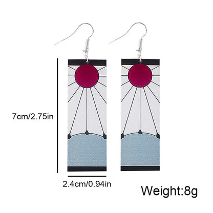 Fashion Anime Demon Slayer Kimetsu No Yaiba Blade of Ghost Earings Acrylic Drop Earrings For Women Men Jewelry Accessories Gift Leedoar