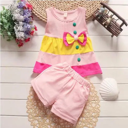 Fashion Baby girls Clothes Sets Summer Newborn cotton out Tops+Jeans 2Pcs Suits For Bebe Girls Infant Clothing Outfits Leedoar