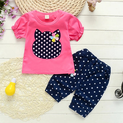 Fashion Baby girls Clothes Sets Summer Newborn cotton out Tops+Jeans 2Pcs Suits For Bebe Girls Infant Clothing Outfits Leedoar