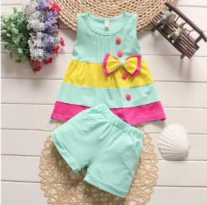 Fashion Baby girls Clothes Sets Summer Newborn cotton out Tops+Jeans 2Pcs Suits For Bebe Girls Infant Clothing Outfits Leedoar