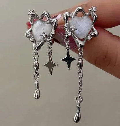 Fashionable Long Earrings with Diamond Leaves and Tassels Elegant Temperament Premium Earrings Leedoar