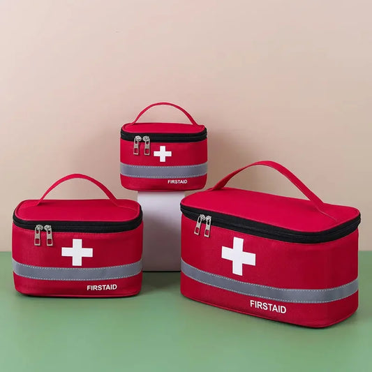 Kit de primeiros socorros Bolsa de armazenamento de medicamentos Bolsa de resgate portátil para uso externo Organizador de armazenamento de kit médico de grande capacidade para crianças 