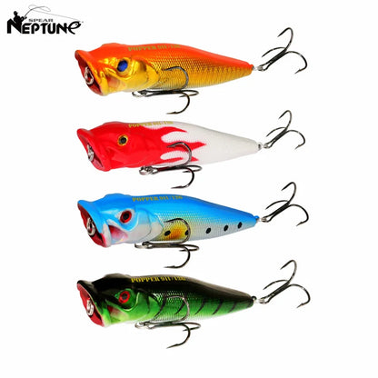 Isca de pesca 12,5g 93mm Popper flutuante Artificial Wobbler Hard Bait com anzol para lúcios Perch Winter Swimbait Trolling Crankbait 