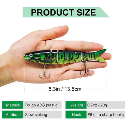 Iscas de pesca Multi Jointed Swimbait Crank Bait Slow Afundando Bionic Artificial Isca Água Doce Água Salgada Truta Robalo Pesca Acce 