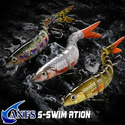 Iscas de pesca Multi Jointed Swimbait Crank Bait Slow Afundando Bionic Artificial Isca Água Doce Água Salgada Truta Robalo Pesca Acce 