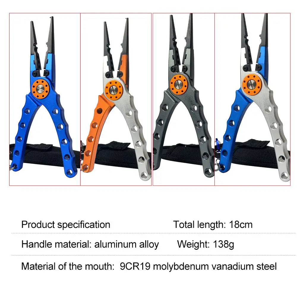 Fishing Pliers Line Cutter Multifunctional Knot Aluminum Alloy Scissors Hook Remover 150g 20CM Fishing Equipment Leedoar