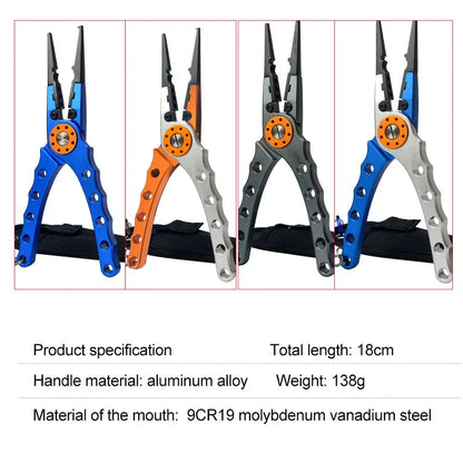 Fishing Pliers Line Cutter Multifunctional Knot Aluminum Alloy Scissors Hook Remover 150g 20CM Fishing Equipment Leedoar