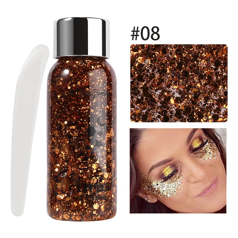 Flash Eye Shadow Performance Nightclub Stage Makeup Sequins Gel Body Flash Cream Leedoar