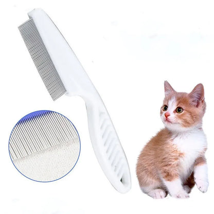 Flea Comb Dog Cat Hair Removal Brush Stainless Steel Dense Teeth Inline Comb Portable Pet Universal Grooming Cleaning Supplies Leedoar