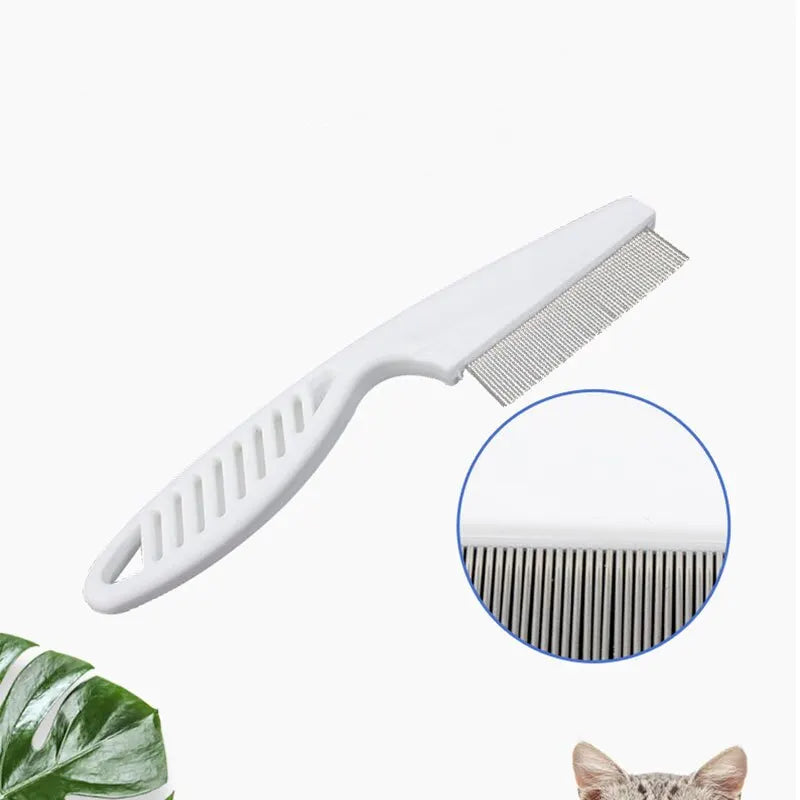 Flea Comb Dog Cat Hair Removal Brush Stainless Steel Dense Teeth Inline Comb Portable Pet Universal Grooming Cleaning Supplies Leedoar