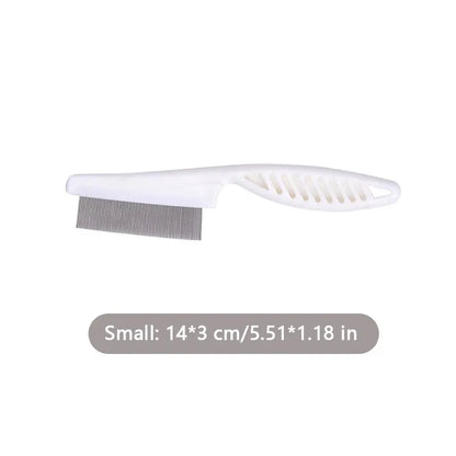 Flea Comb Dog Cat Hair Removal Brush Stainless Steel Dense Teeth Inline Comb Portable Pet Universal Grooming Cleaning Supplies Leedoar