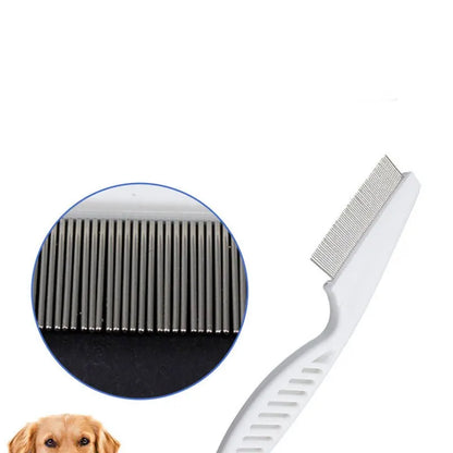 Flea Comb Dog Cat Hair Removal Brush Stainless Steel Dense Teeth Inline Comb Portable Pet Universal Grooming Cleaning Supplies Leedoar