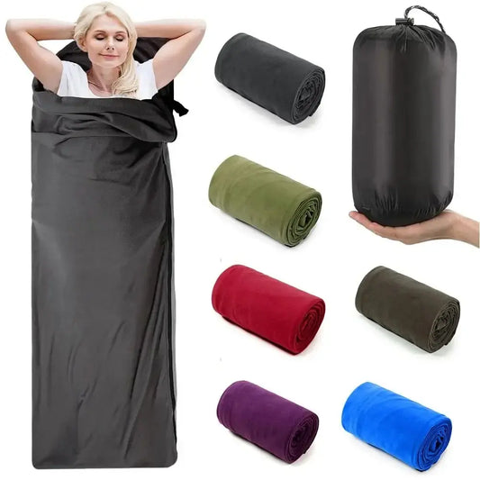 Fleece Sleeping Bag Portable Ultra-light Polar Travel Sheets for Adults Outdoor Camping Tent Bed Warm Sleeping Bag Liner Leedoar