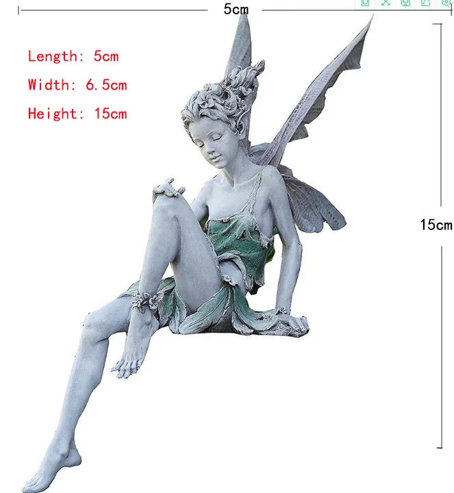 Flower Fairy Statue Ornament Figurines With Wings Outdoor Garden Resin Craft Landscaping Yard Decoration Fast Delivery Leedoar