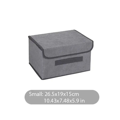 Fold Non Woven Fabric Storage Box Gray Home Supplies Clothing Underwear Sock And Kid Toy Storage Organizer Cosmetics Leedoar