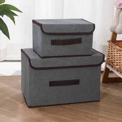 Fold Non Woven Fabric Storage Box Gray Home Supplies Clothing Underwear Sock And Kid Toy Storage Organizer Cosmetics Leedoar