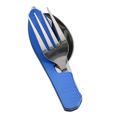 Foldable Camping Utensil Set - Multi-Functional Knife, Fork, Spoon Combo For Outdoor Activities And Sports Camping Picnic Travel Leedoar