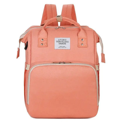 Foldable Diaper Bag Baby Bed Bags Crib Travel  Backpack with Changing Station Insulated Pocket Large Capacity