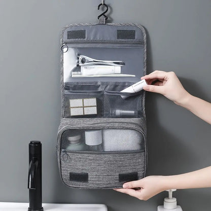 Foldable Toiletry Bag Organizer Hanging Storage Bag Bathroom Makeup Bag Case Travel Dry And Wet Separation Cosmetic Bag Leedoar