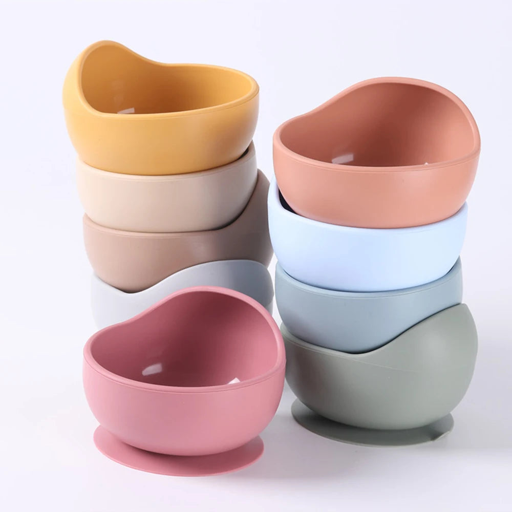 Food-grade Microwave Safe Heat Resistant Baby Feeding Bowl Durable Baby Suction Bowl Non-slip Durable Baby Silicone Bowl Leedoar