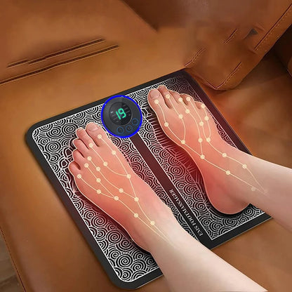 Foot Massger Sole Massage Pad Feet Muscle Stimulation 8 Modes 19 Level Relaxation USB Charging Leedoar