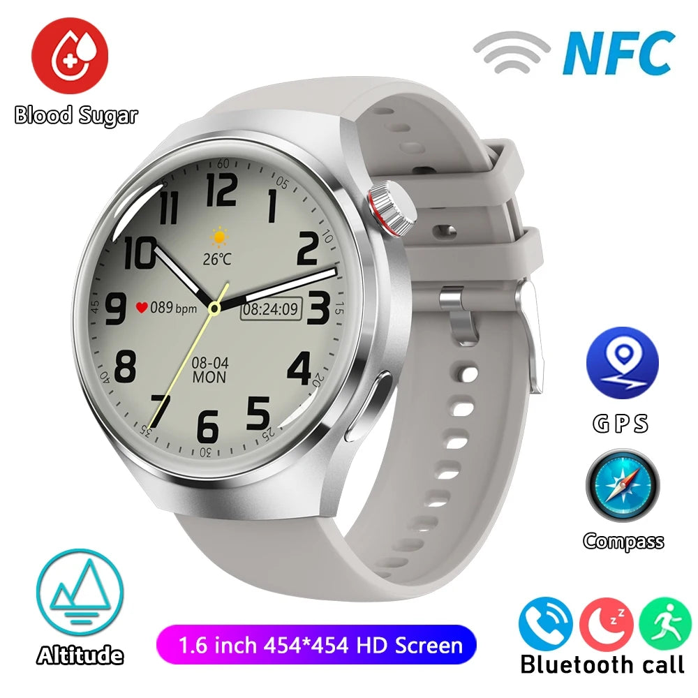 For HUAWEI GT4 Pro GPS NFC Smart Watch Men 360*360 AMOLED Screen Heart rate Bluetooth Call IP68 Waterproof Man Smartwatch 2024 Leedoar