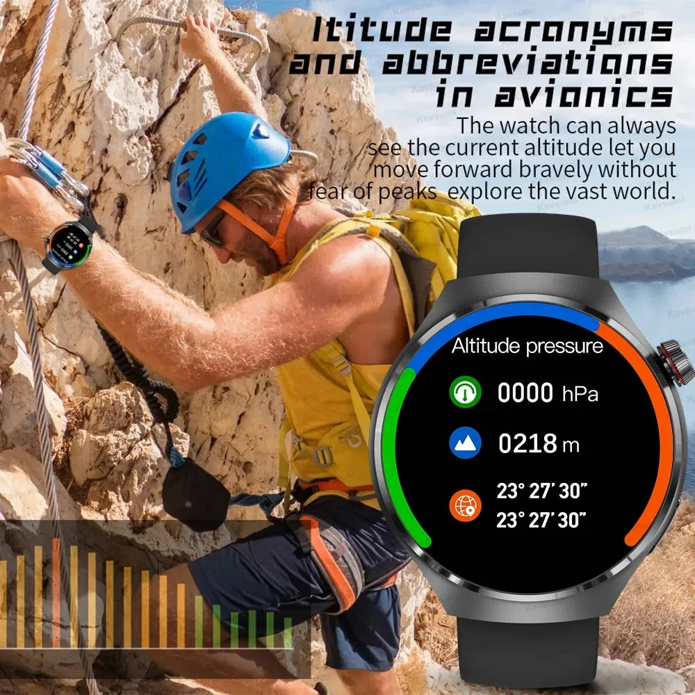 Para HUAWEI GT4 Pro GPS NFC Smart Watch Homens 360*360 Tela AMOLED Frequência cardíaca Bluetooth Chamada IP68 À Prova D'Água Homem Smartwatch 2024 