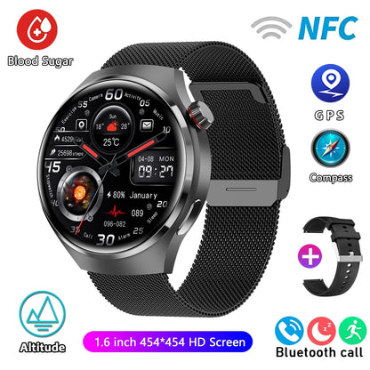 Para HUAWEI GT4 Pro GPS NFC Smart Watch Homens 360*360 Tela AMOLED Frequência cardíaca Bluetooth Chamada IP68 À Prova D'Água Homem Smartwatch 2024 