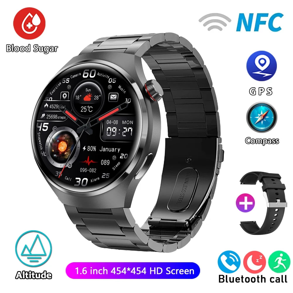 Para HUAWEI GT4 Pro GPS NFC Smart Watch Homens 360*360 Tela AMOLED Frequência cardíaca Bluetooth Chamada IP68 À Prova D'Água Homem Smartwatch 2024 