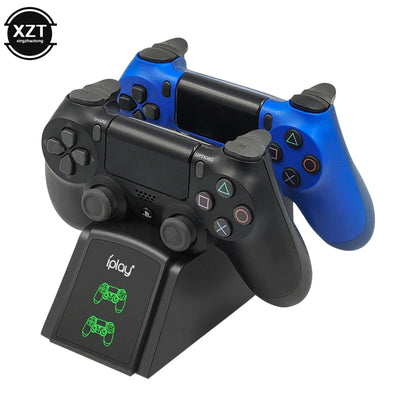 Estación de carga USB con indicador LED y cargador rápido dual para controlador PS4 para Sony Playstation4/PS4/PS4 Slim/PS4 Pro