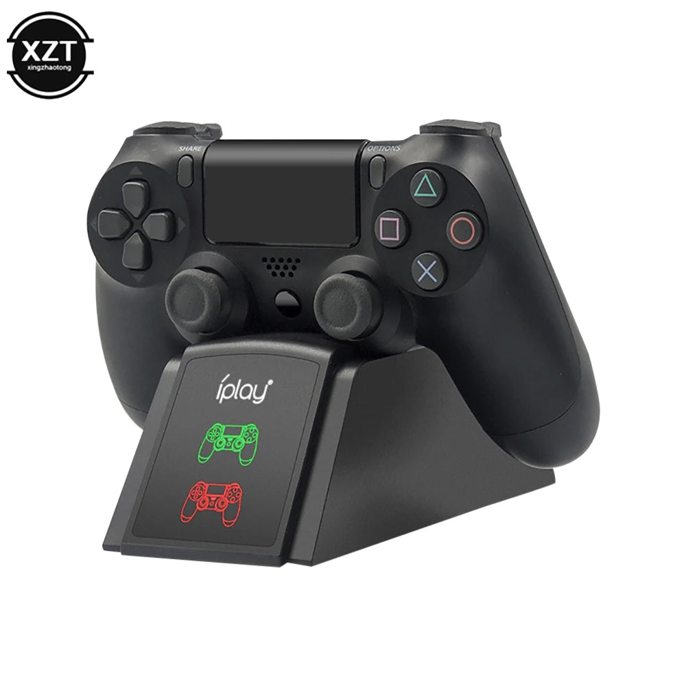 Estación de carga USB con indicador LED y cargador rápido dual para controlador PS4 para Sony Playstation4/PS4/PS4 Slim/PS4 Pro