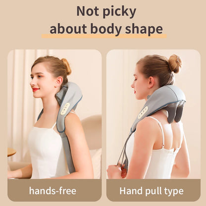 Foreverlily Neck And Shoulder Massager Wireless Neck And Back Shiatsu Kneading Massager Neck Cervical Relaxing Massage Shawl Leedoar