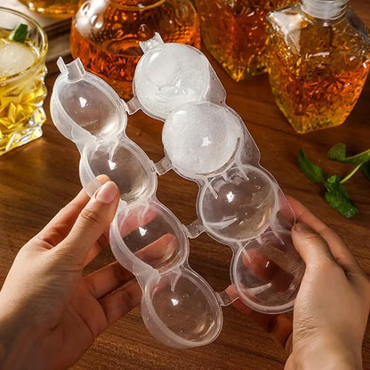 Four Hole Ice Hockey Model Spherical Ice Grid Grinding Tool Ice Maker Ice Hockey Ball Whiskey Vodka Circular Ice Box Ice Hockey Leedoar